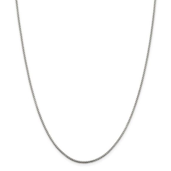 1.5mm Sterling Silver Solid Round Box Chain Necklace, 20 Inch - Picture 3 of 8